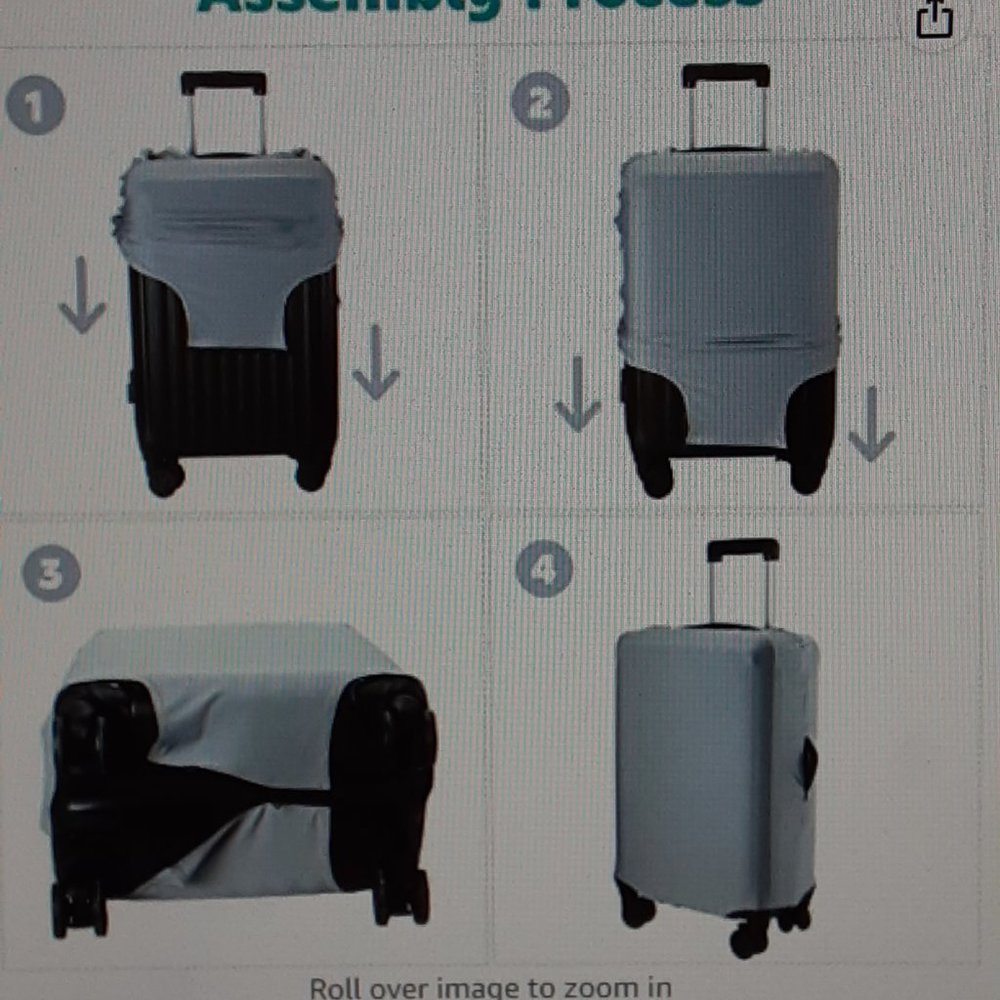 Stretch Fabric Suitcase Covers 2 pcs -1 large, 1 medium - Grey - Picture 2 of 10